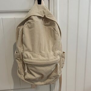 Beige Corduroy Backpack